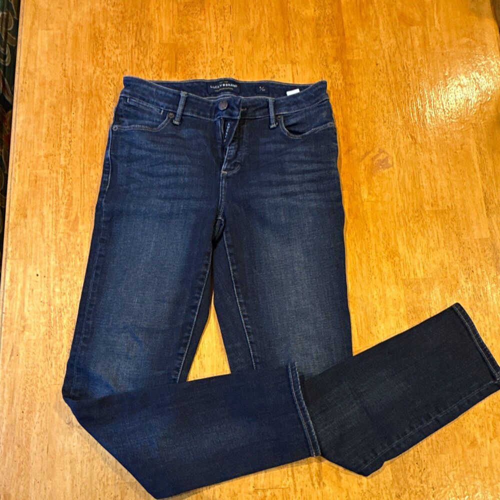 Lucky Brand Women's Blue Denim Skinny Jeans Dark Wash 5-Pocket Size 4